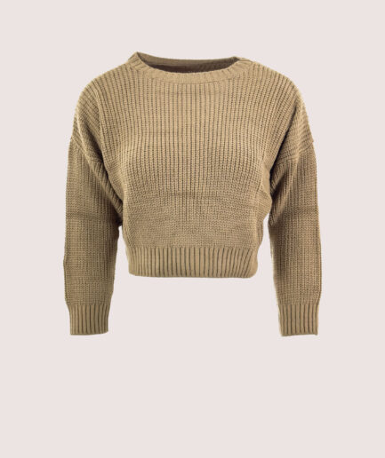 5057 BİS. YAKA SELANİK ÖRGÜ CROP KAZAK