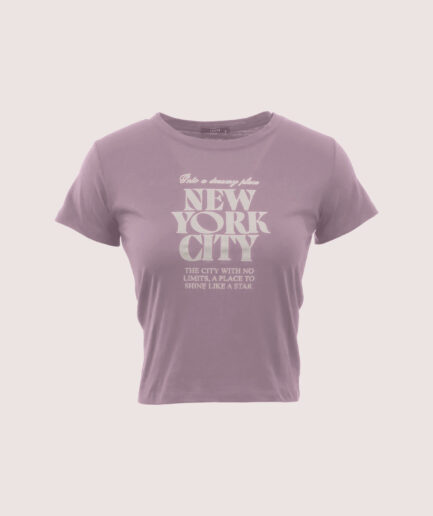 6193 BİS. YAKA NEWYORK BASKILI KISA PENYE TSHIRT