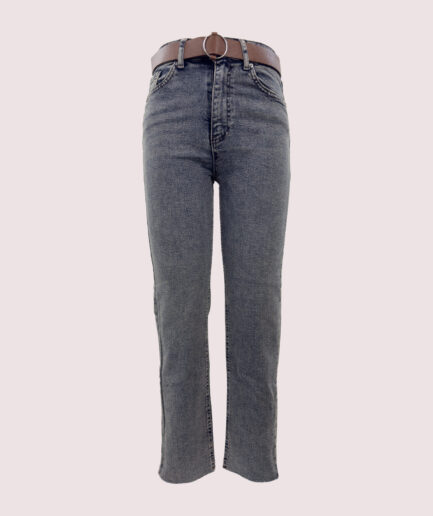 2551 PAÇA KESİK KEMERLİ BOYFIT KOT PANTOLON