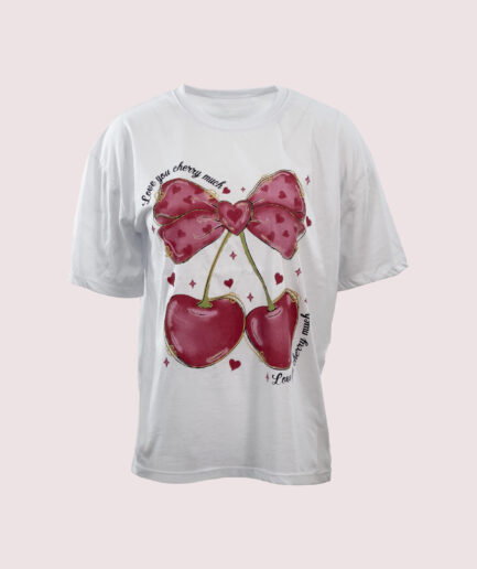 YS211 LOVE YOU CHERRY BASKILI TSHIRT