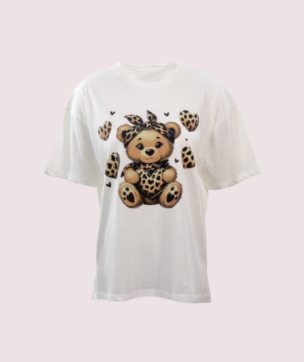 YL107 KALP AYICIK BASKILI OVERSIZE TSHIRT