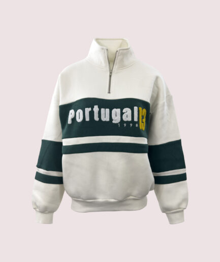 MB-5355 ÜÇ İP. YARIM FERMUAR PORTUGAL BASKILI SWEAT