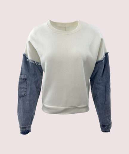 24063 ÜÇ İP. BİS. YAKA KOT GARNİLİ SWEAT