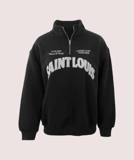 MB-7249 ÜÇ İP. YARIM FERMUAR SAINT LOUIS BASKILI SWEAT