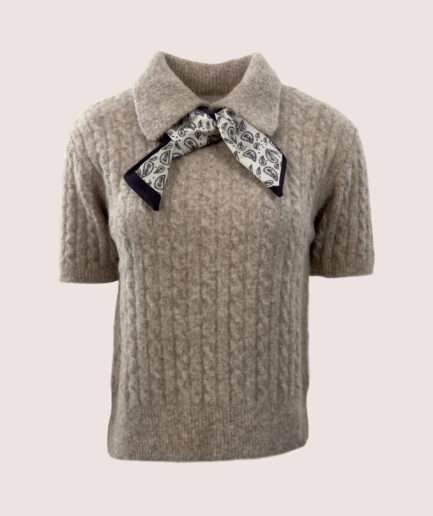 2571 SAÇ ÖRGÜLÜ FULARLI K.KOL KAZAK