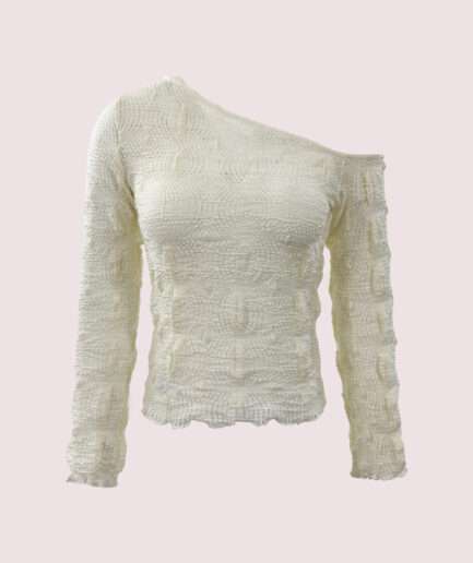 4906 OMUZ DÜŞÜK DANTELLİ U.KOL BLUZ