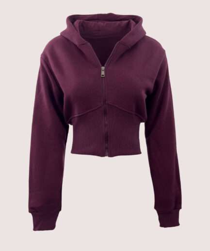 KC96 ÜÇ İP. FERMUARLI KAPÜŞONLU KISA SWEAT