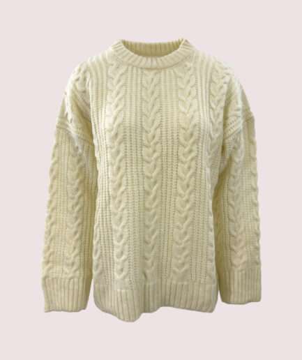 2244 SAÇ ÖRGÜLÜ OVERSIZE KAZAK