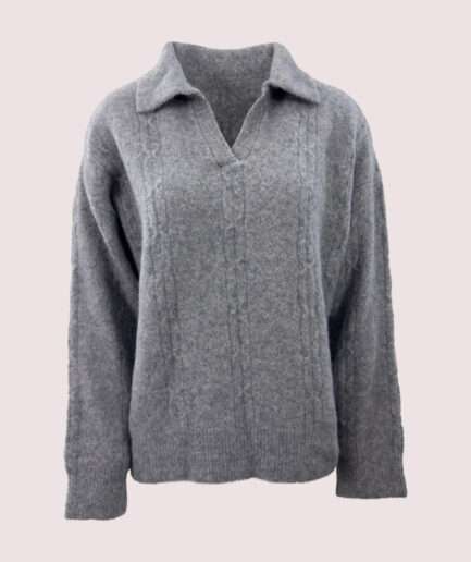 2556 POLO YAKA SAÇ ÖRGÜ TRİKO KAZAK