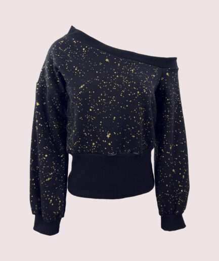 4921 KAYIK YAKA YILDIZLI U.KOL BLUZ