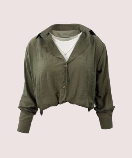 2016 LİZA KOLYELİ ATLETLİ CROP U.KOL GÖMLEK