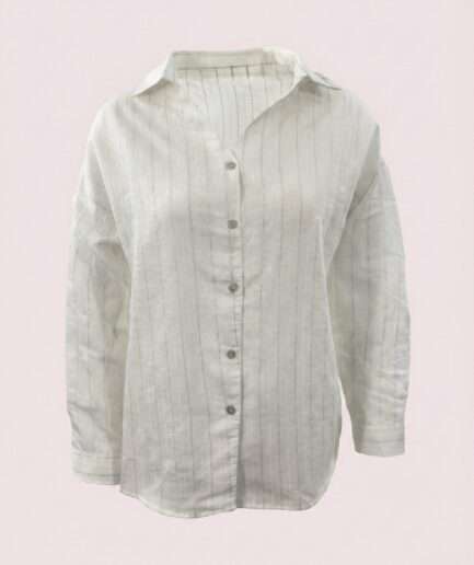 2216 ÇİZGİLİ OVERSIZE U.KOL GÖMLEK