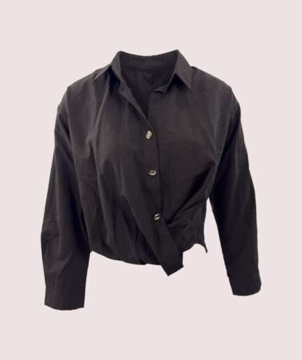 2189 POPLIN ALTTAN BAĞLAMALI U.KOL GÖMLEK