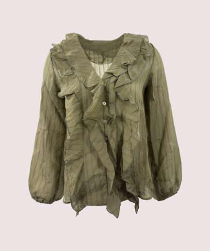 2193 ÖNÜ FIRFIRLI U.KOL BLUZ