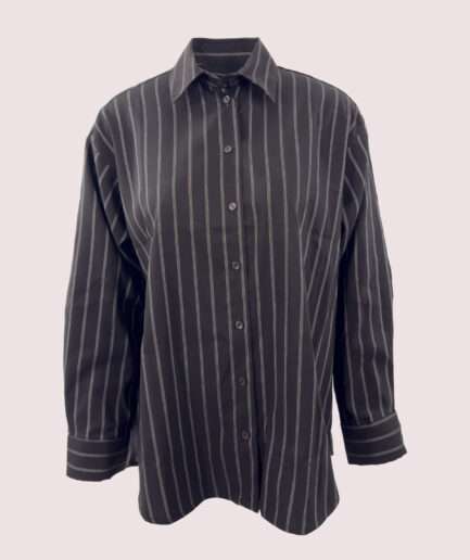 2165 ÇİZGİLİ OVERSIZE U.KOL GÖMLEK