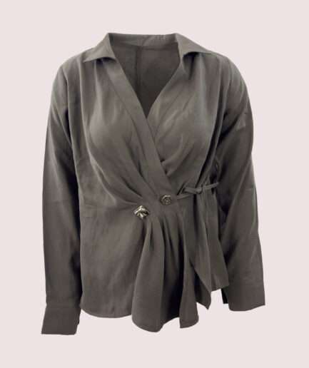 2243 GOLD DÜĞMELİ KRUVAZE U.KOL BLUZ