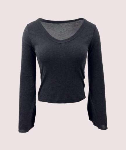 4570 BUZZY V YAKA İSPANYOL KOL BLUZ