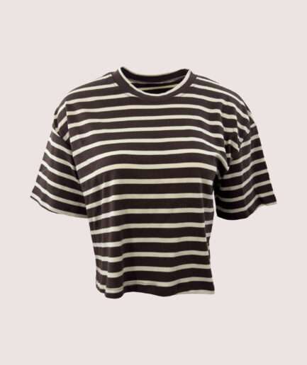 YM179 ÇİZGİLİ OVERSIZE CROP TSHIRT