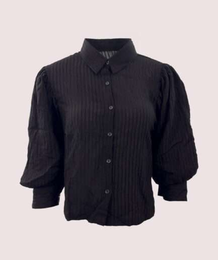 2208 KENDİNDEN DESEN BALON KOL GÖMLEK