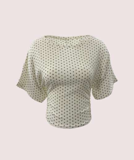 2724 AÇIK YAKA PUANTİYELİ BLUZ